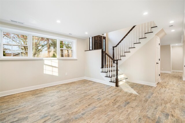 interior space featuring light wood-type flooring