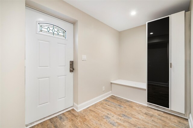 foyer entrance featuring light hardwood / wood-style flooring