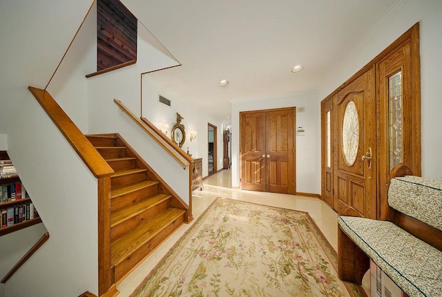 view of tiled foyer entrance