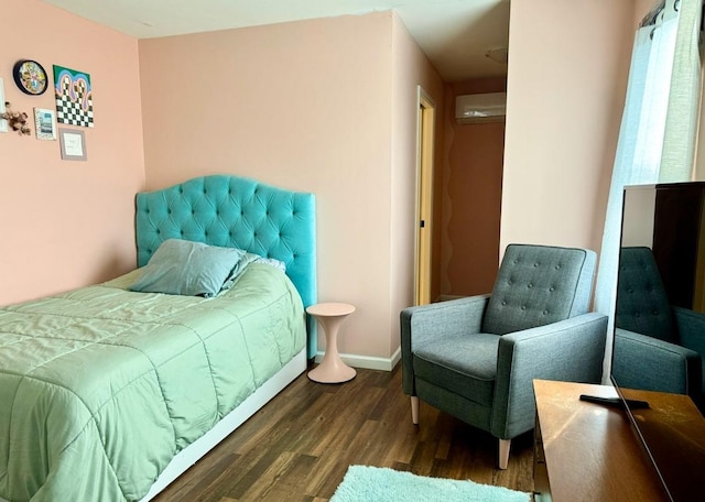 bedroom featuring dark wood-type flooring