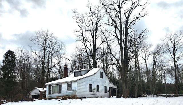 view of snowy exterior