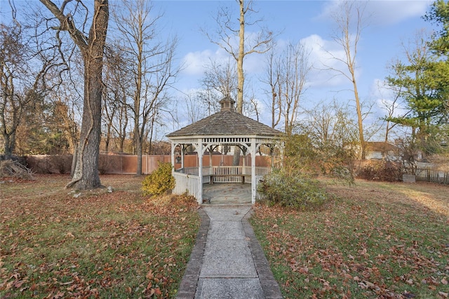 view of yard with a gazebo