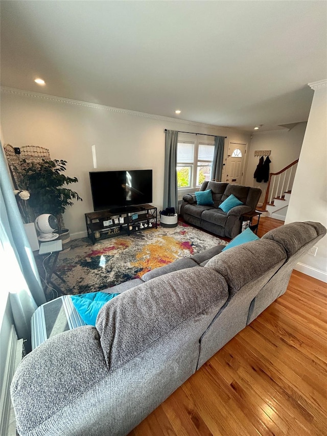 living room featuring hardwood / wood-style flooring