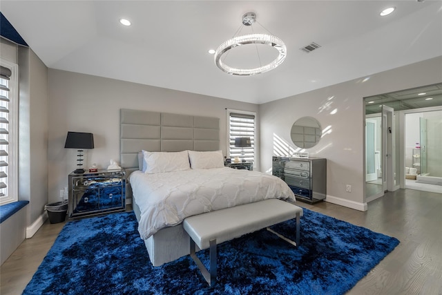 bedroom featuring dark wood-type flooring