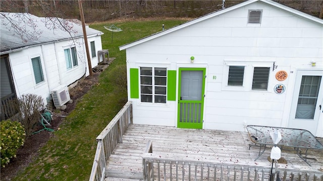 exterior space featuring a wooden deck