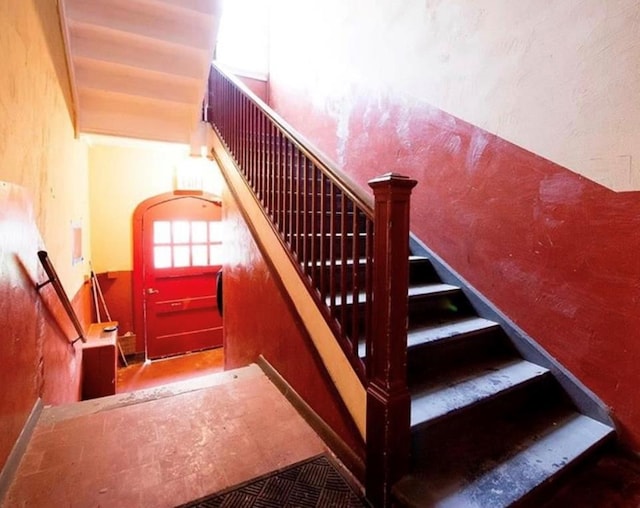 view of stairway