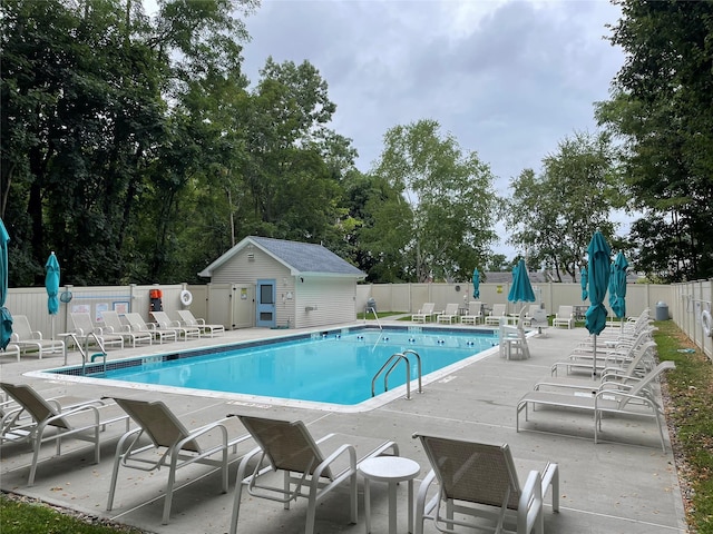 view of pool with a patio