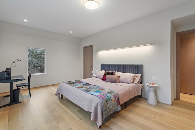 bedroom featuring light wood-type flooring