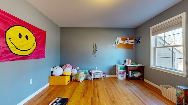 playroom featuring hardwood / wood-style floors