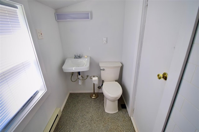 339 Mountain Lake Rd, Andes, NY 13731 - bathroom featuring toilet, plenty of natural light, a sink, and tile patterned floors