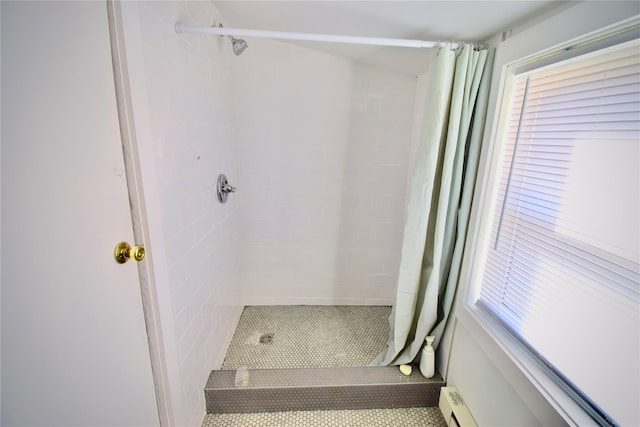 339 Mountain Lake Rd, Andes, NY 13731 - bathroom with a tile shower and tile patterned floors
