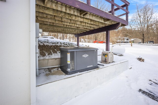 view of snow covered patio