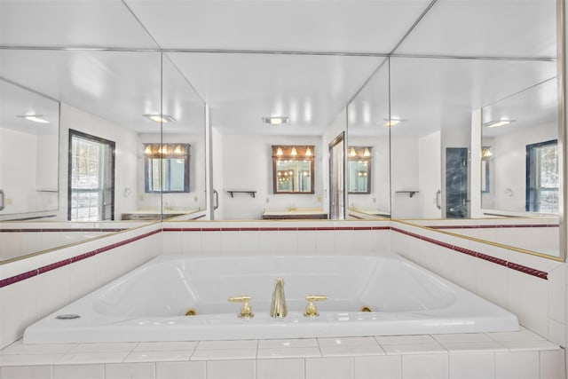 full bath with a jetted tub