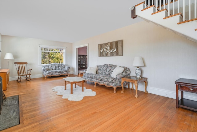 living room featuring hardwood / wood-style floors