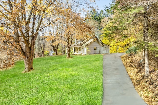 view of front of house with a front yard