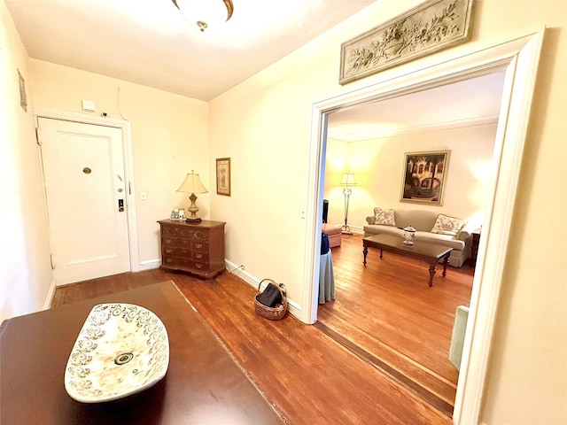 interior space featuring dark wood-type flooring