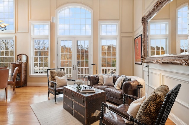 sunroom with french doors