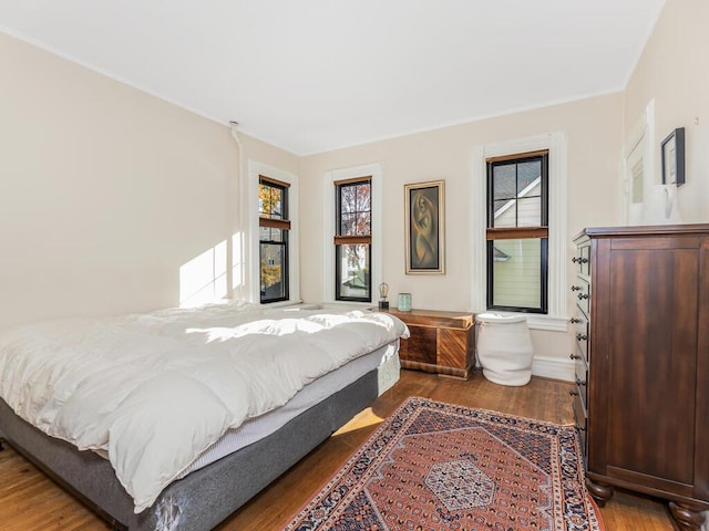 bedroom featuring wood-type flooring