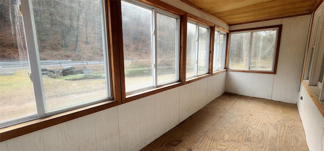 71 Peekamoose Rd, Sundown, NY 12740 - unfurnished sunroom with wood walls and wood ceiling