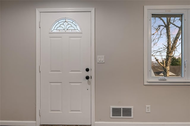 entrance foyer featuring visible vents