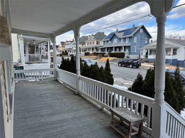 wooden deck with covered porch