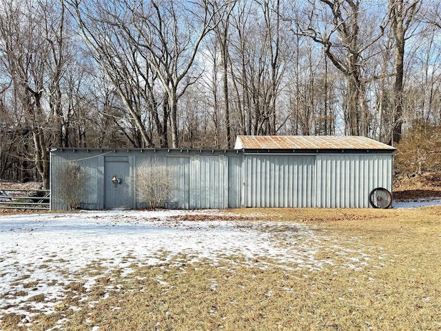 view of snow covered structure