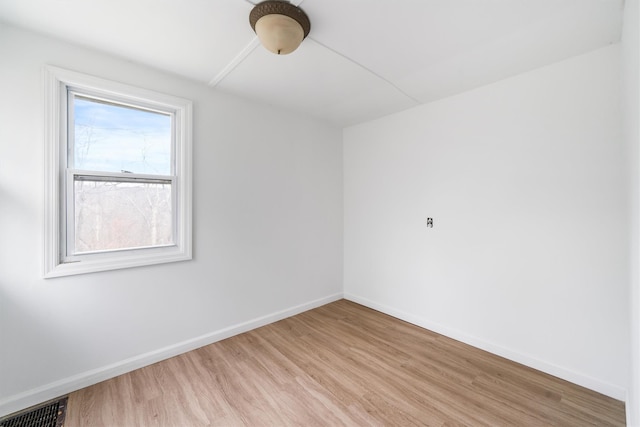 empty room featuring light wood-type flooring