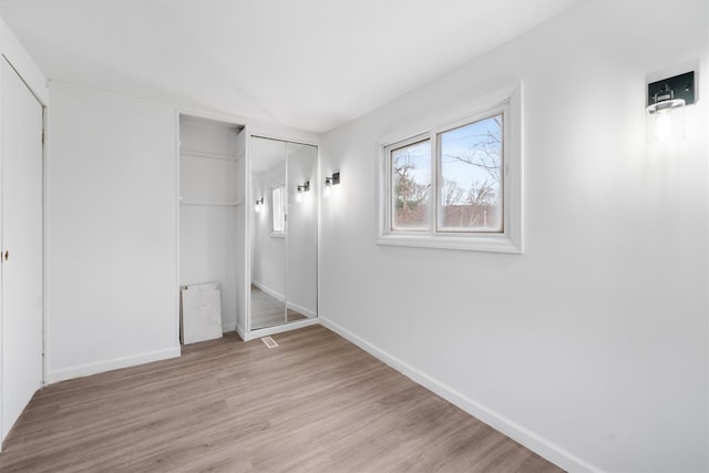 interior space with light hardwood / wood-style flooring