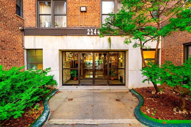 view of exterior entry with french doors