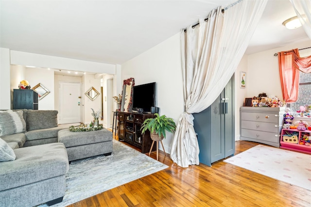 living room featuring hardwood / wood-style flooring