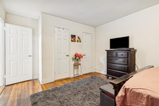 bedroom featuring light hardwood / wood-style floors