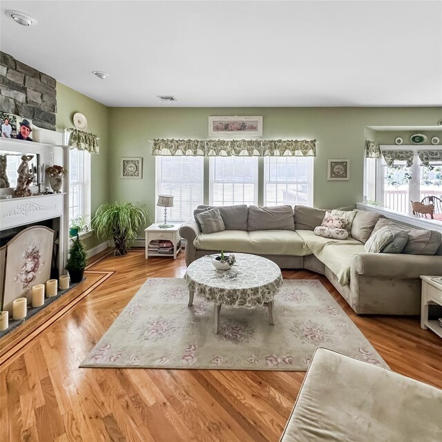 37 Woodcock Mtn Rd, Washingtonville, NY 10992 - living area with plenty of natural light and a large fireplace
