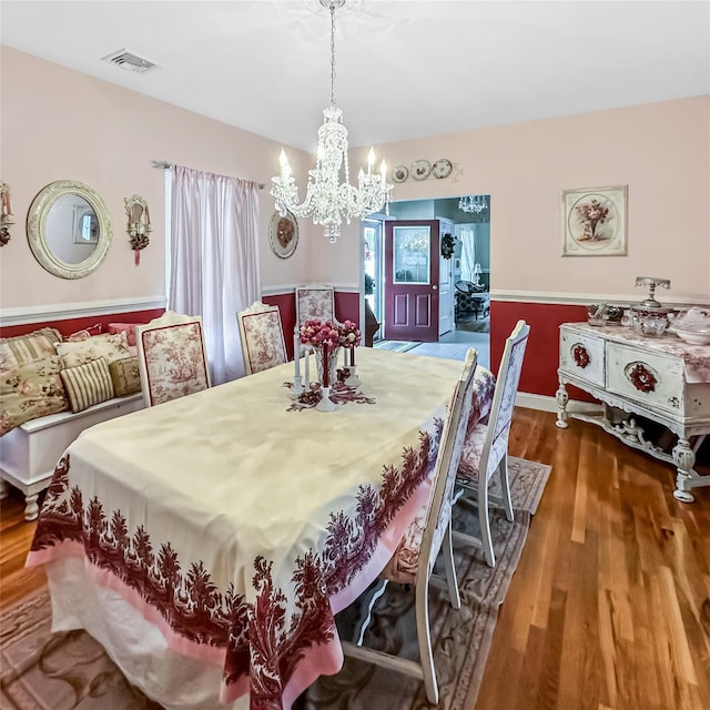 37 Woodcock Mtn Rd, Washingtonville, NY 10992 - dining space featuring a chandelier and wood finished floors