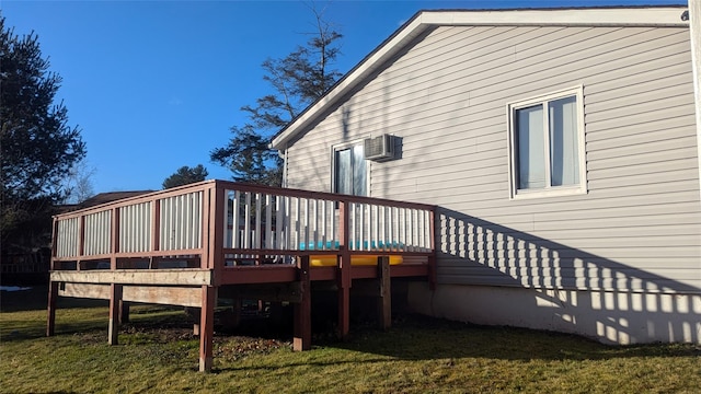 wooden deck with a yard