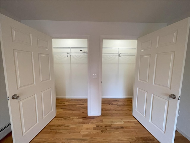 closet with baseboard heating