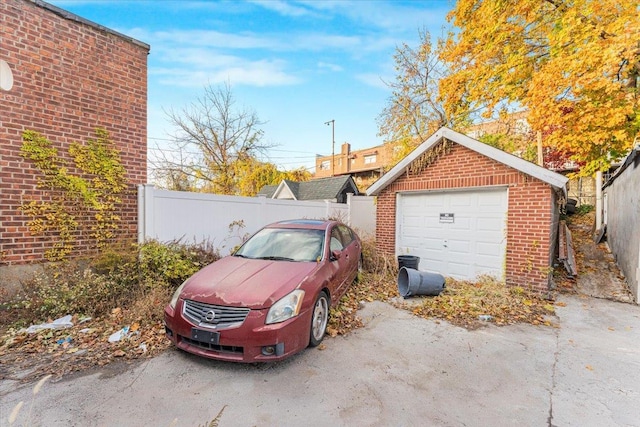 view of garage