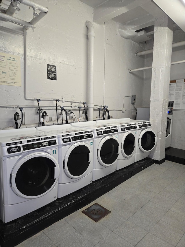 room details with stacked washer and dryer