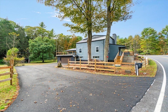 view of front of house featuring a deck