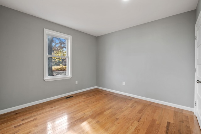 empty room featuring light wood-type flooring