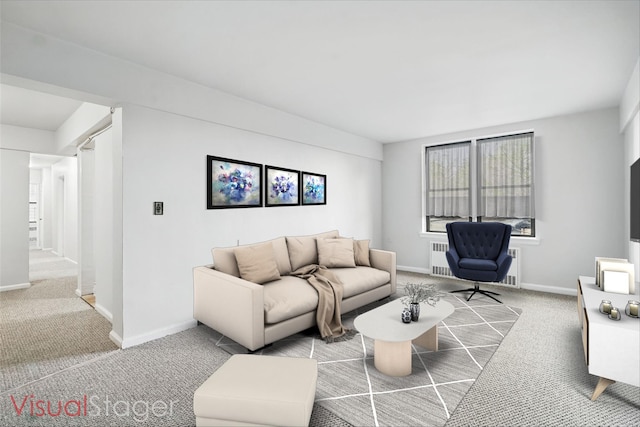 3555 Kings College Pl Unit 1H, Bronx, NY 10467 - carpeted living area with radiator and baseboards