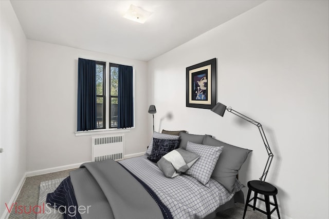 3555 Kings College Pl Unit 1H, Bronx, NY 10467 - bedroom with radiator, baseboards, and carpet flooring