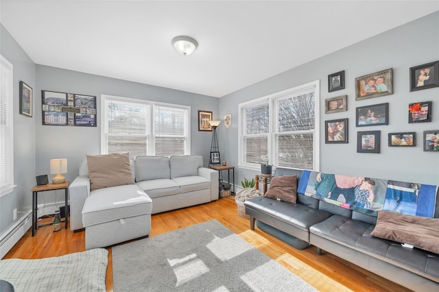 living room featuring light hardwood / wood-style floors