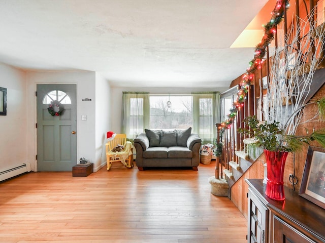 living room featuring light hardwood / wood-style flooring