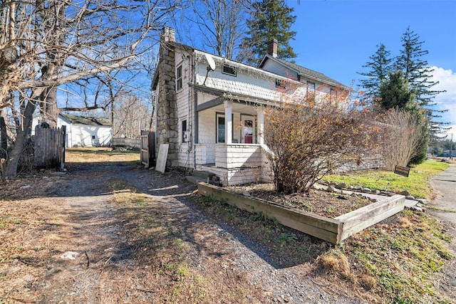 exterior space with covered porch