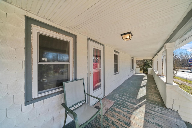 wooden deck with covered porch