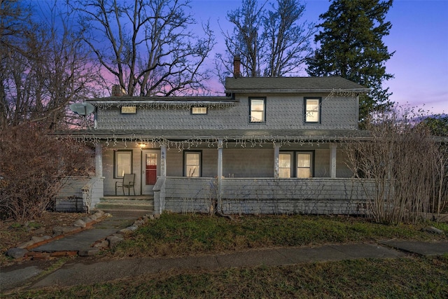 view of front of property with covered porch