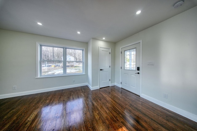 entrance foyer with dark wood-type flooring