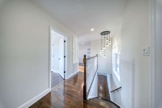 hallway featuring dark hardwood / wood-style floors