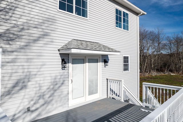 doorway to property with a deck