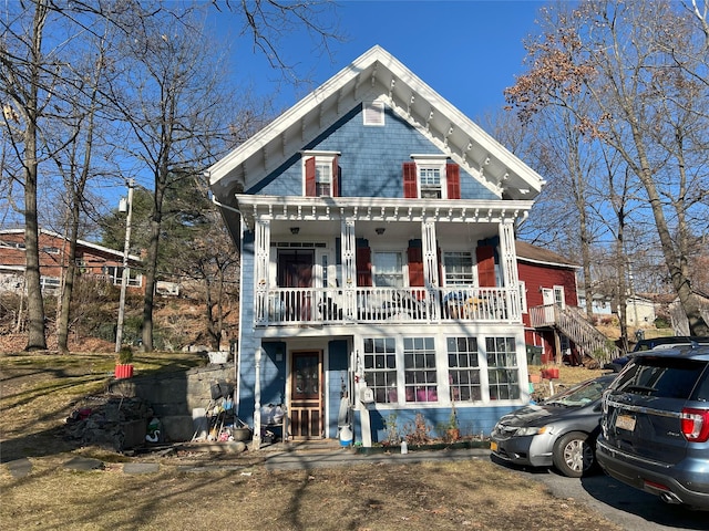 view of front facade featuring covered porch